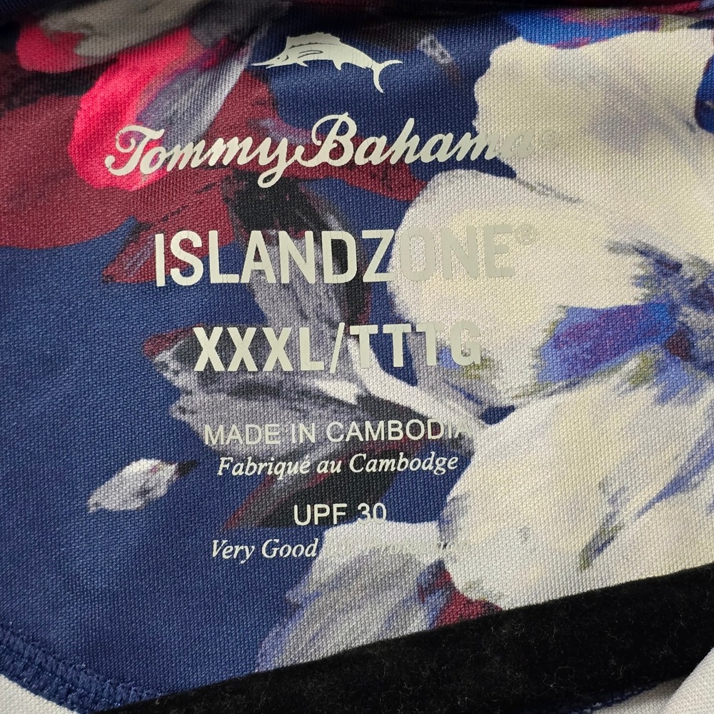 Tommy Bahama IslandZone Polo Women 3XL Navy Floral Short Sleeve Shirt Tropical - Picture 5 of 11